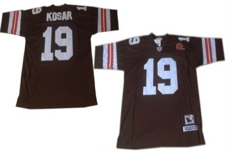 Cleveland Browns #19 Bernie Kosar Brown Short-Sleeved Throwback Jersey