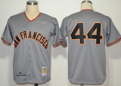 San Francisco Giants #44 Willie McCovey 1962 Gray Wool Throwback Jersey San Francisco Giants #44 Willie McCovey 1962 Gray Wool Throwback Jersey