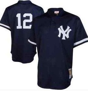 New York Yankees #12 Wade Boggs 1995 Mesh Batting Practice Navy Blue Throwback Jersey New York Yankees #12 Wade Boggs 1995 Mesh Batting Practice Navy Blue Throwback Jersey