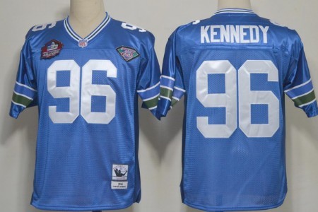 Seattle Seahawks #96 Cortez Kennedy Hall of Fame Blue Throwback Jersey 