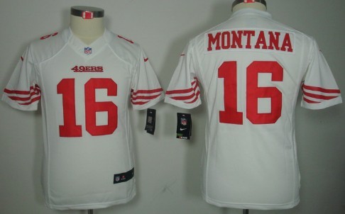 Nike San Francisco 49ers #16 Joe Montana White Limited Kids Jersey Nike San Francisco 49ers #16 Joe Montana White Limited Kids Jersey