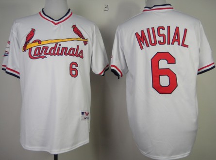 St. Louis Cardinals #6 Stan Musial White Pullover Jersey St. Louis Cardinals #6 Stan Musial White Pullover Jersey