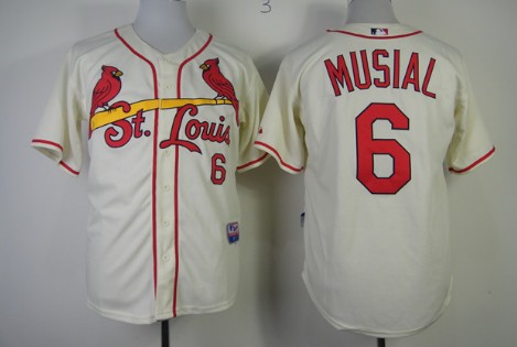 St. Louis Cardinals #6 Stan Musial Cream Cool Base Jersey St. Louis Cardinals #6 Stan Musial Cream Cool Base Jersey
