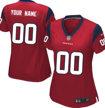 Women's Nike Houston Texans Customized Red Limited Jersey Women's Nike Houston Texans Customized Red Limited Jersey