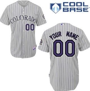 Colorado Rockies Customized Gray Pinstripe Kids Jersey