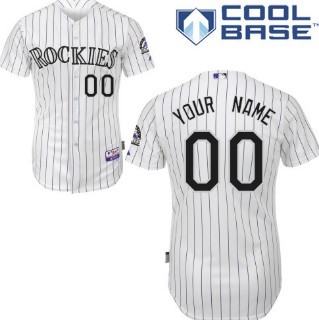 Colorado Rockies Customized White Pinstripe Kids Jersey