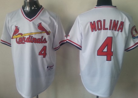 St. Louis Cardinals #4 Yadier Molina White Pullover Jersey St. Louis Cardinals #4 Yadier Molina White Pullover Jersey