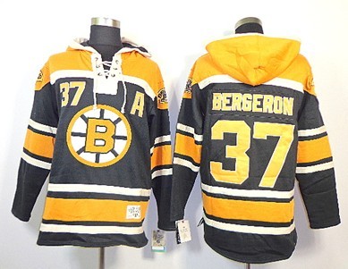 Old Time Hockey Boston Bruins #37 Patrice Bergeron Black Hoodie Old Time Hockey Boston Bruins #37 Patrice Bergeron Black Hoodie