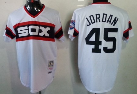 Chicago White Sox #45 Michael Jordan 1983 White Pullover Throwback Jersey Chicago White Sox #45 Michael Jordan 1983 White Pullover Throwback Jersey
