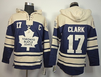 Old Time Hockey Toronto Maple Leafs #17 Wendel Clark Navy Blue Hoodie Old Time Hockey Toronto Maple Leafs #17 Wendel Clark Navy Blue Hoodie