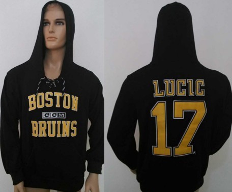 CCM Boston Bruins #17 Milan Lucic Black Hoodie CCM Boston Bruins #17 Milan Lucic Black Hoodie