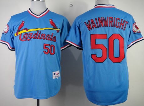 St. Louis Cardinals #50 Adam Wainwright Light Blue Pullover Jersey St. Louis Cardinals #50 Adam Wainwright Light Blue Pullover Jersey