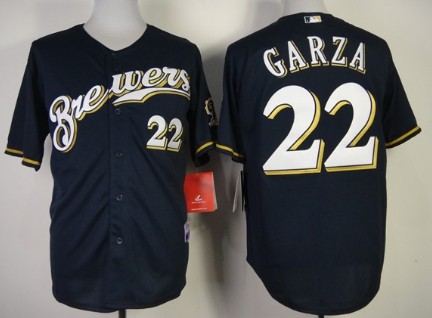 Milwaukee Brewers #22 Matt Garza Navy Blue Jersey Milwaukee Brewers #22 Matt Garza Navy Blue Jersey