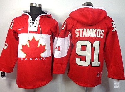 2014 Old Time Hockey Olympics Canada #91 Steven Stamkos Red Hoodie 2014 Old Time Hockey Olympics Canada #91 Steven Stamkos Red Hoodie