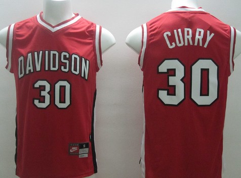 Davidson Wildcats #30 Stephen Curry Red Jersey