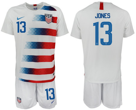 2018-19 USA 13 JONES Home Soccer Jersey