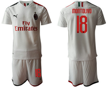 2019-20 AC Milan 18 MONTOLIVO Away Soccer Jersey
