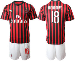 2019-20 AC Milan 18 MONTOLIVO Home Soccer Jersey