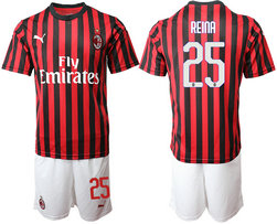 2019-20 AC Milan 25 REINA Home Soccer Jersey