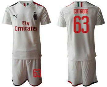 2019-20 AC Milan 63 CUTRONE Away Soccer Jersey