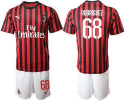 2019-20 AC Milan 68 RODRIGUEZ Home Soccer Jersey