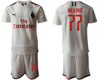 2019-20 AC Milan 77 HALILOVIC Away Soccer Jersey