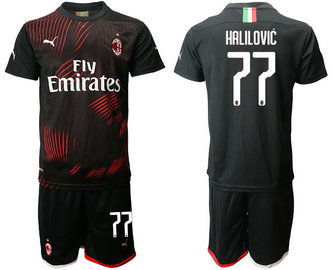 2019-20 AC Milan 77 HALIVOVIC Third Away Soccer Jersey 2019-20 AC Milan 77 HALIVOVIC Third Away Soccer Jersey