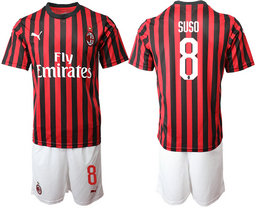 2019-20 AC Milan 8 SUSO Home Soccer Jersey