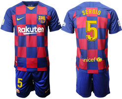 2019-20 Barcelona 5 SERGIO Home Soccer Jersey 2019-20 Barcelona 5 SERGIO Home Soccer Jersey