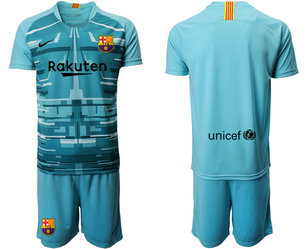 2019-20 Barcelona Lake Blue Goalkeeper Soccer Jersey