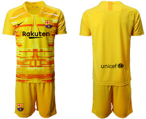 2019-20 Barcelona Yellow Goalkeeper Soccer Jersey