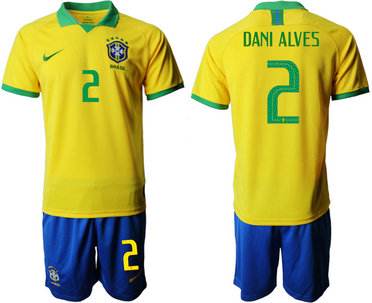2019-20 Brazil 2 DANI ALVES Home Soccer Jersey 2019-20 Brazil 2 DANI ALVES Home Soccer Jersey