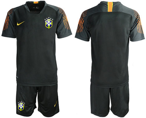 2019-20 Brazil Black Goalkeeper Soccer Jersey