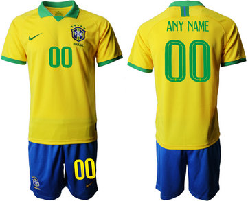 2019-20 Brazil Customized Home Soccer Jersey