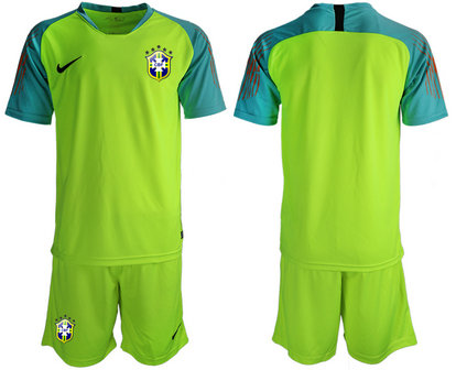 2019-20 Brazil Fluorescent Green Goalkeeper Soccer Jerseyss