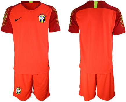 2019-20 Brazil Red Goalkeeper Soccer Jersey