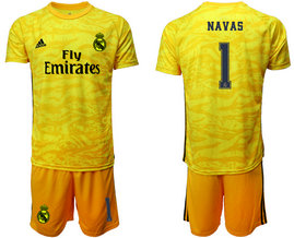 2019-20 Real Madrid Yellow Goalkeeper Soccer Jersey