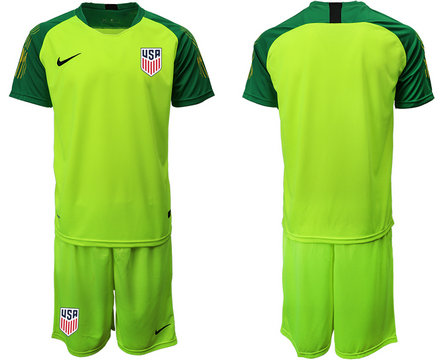 2019-20 USA Fluorescent Green Goalkeeper Soccer Jersey