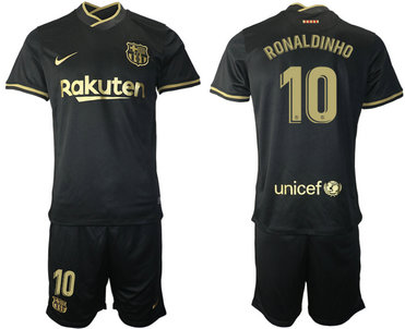 2020-21 Barcelona 10 RONALDINHO Away Soccer Jersey
