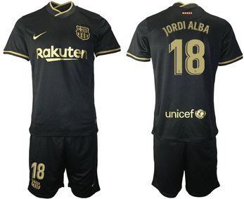 2020-21 Barcelona 18 JORDI ALBA Away Soccer Jersey