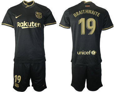 2020-21 Barcelona 19 BRAITHWAITE Away Soccer Jersey