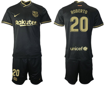 2020-21 Barcelona 20 ROBERTO Away Soccer Jersey