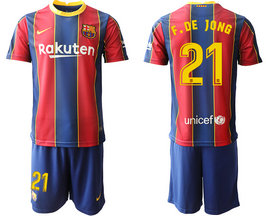 2020-21 Barcelona 21 F. DE JONG Home Soccer Jersey