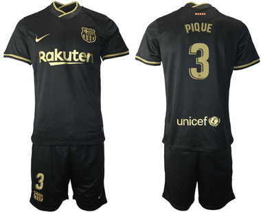 2020-21 Barcelona 3 PIQUE Away Soccer Jersey
