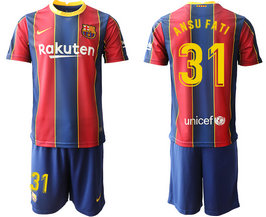 2020-21 Barcelona 31 ANSU FATI Home Soccer Jersey