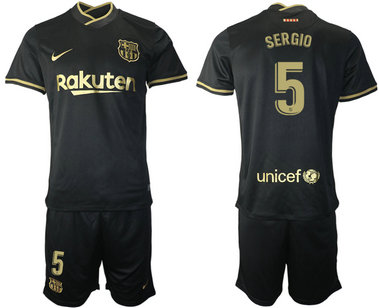 2020-21 Barcelona 5 SERGIO Away Soccer Jersey
