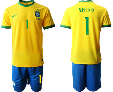 2020-21 Brazil 1 A.BECKER Home Soccer Jersey