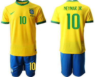 2020-21 Brazil 10 NEYMAR JR Home Soccer Jersey