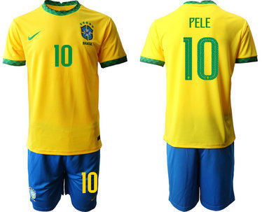 2020-21 Brazil 10 PELE Home Soccer Jersey