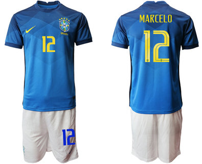 2020-21 Brazil 12 MARCELO Away Soccer Jersey
